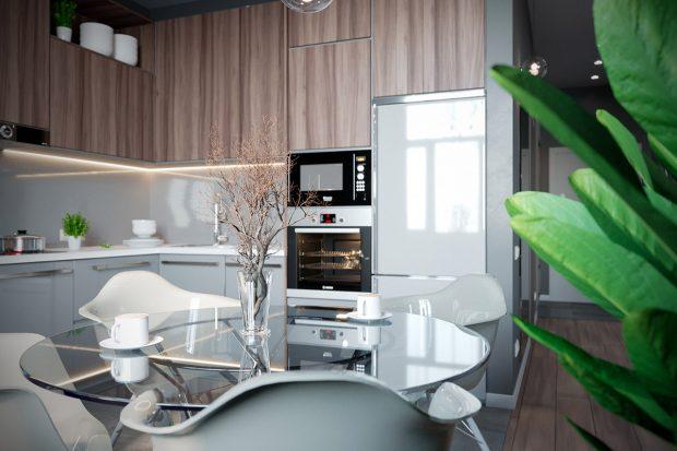 cocina madera y blanco