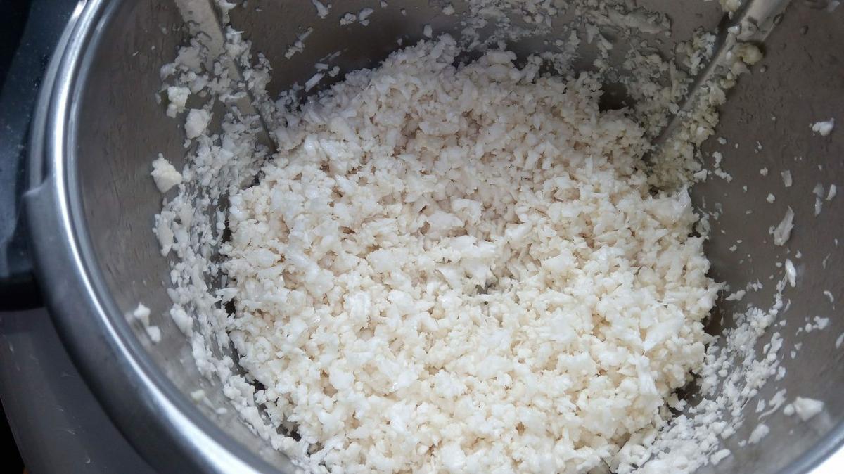 Picar coliflor en el vaso de la Thermomix