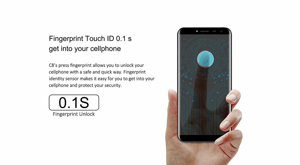 Oukitel C8, sensor de huellas