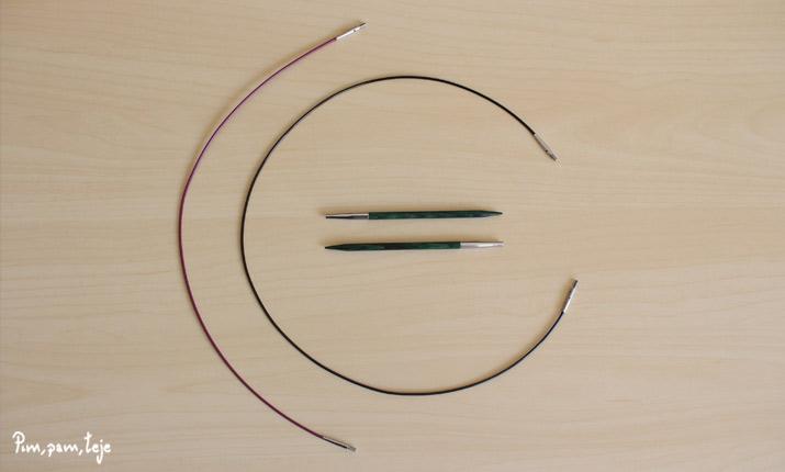 Agujas circulares intercambiables de madera