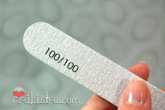 Lima gruesa de grano 100 para uñas artificiales