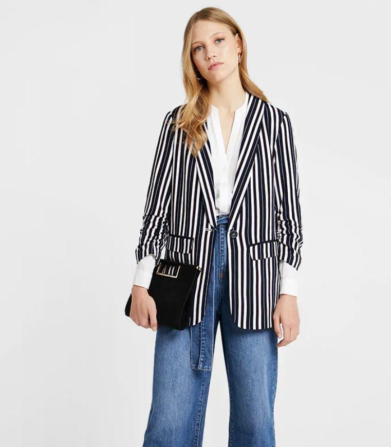 blazer rayas, look oficina