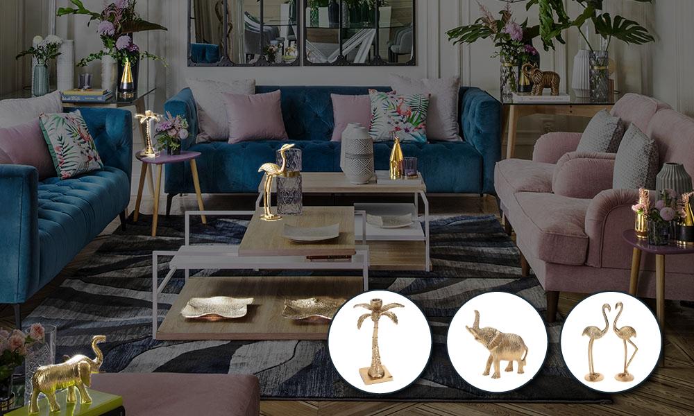 Toques dorados en la decoración Conforama