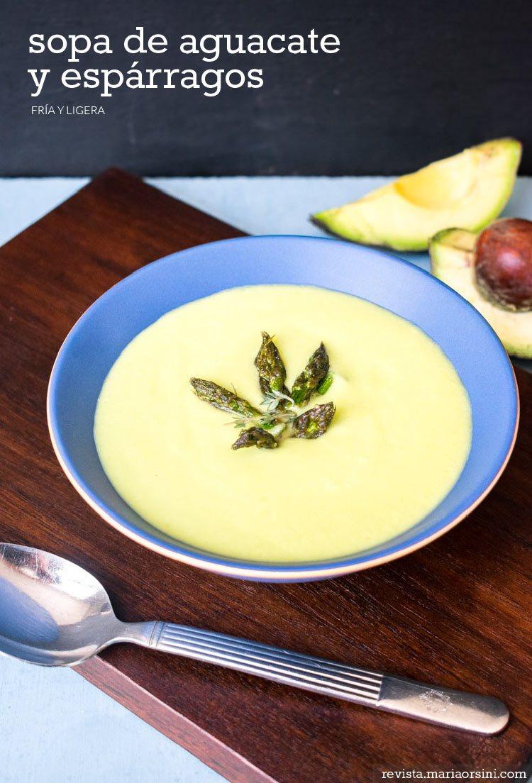 Sopa de aguacate y espárragos en revista Maria Orsini