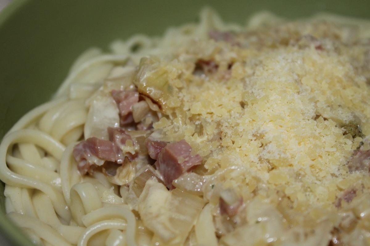 fideos con salsa de crema