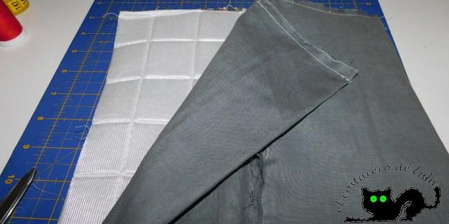 Ya tenemos las telas exteriores y las interiores cosidas.