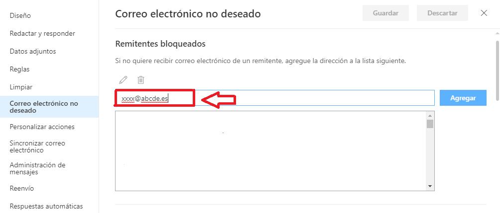 bloquear direcciones de correo en Hotmail