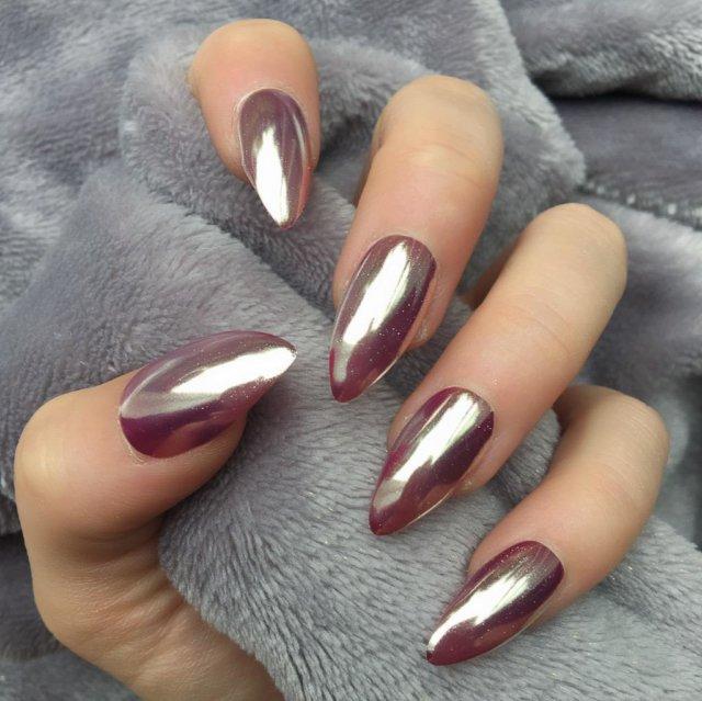 uñas efecto espejo top coat sin capa pegajosa
