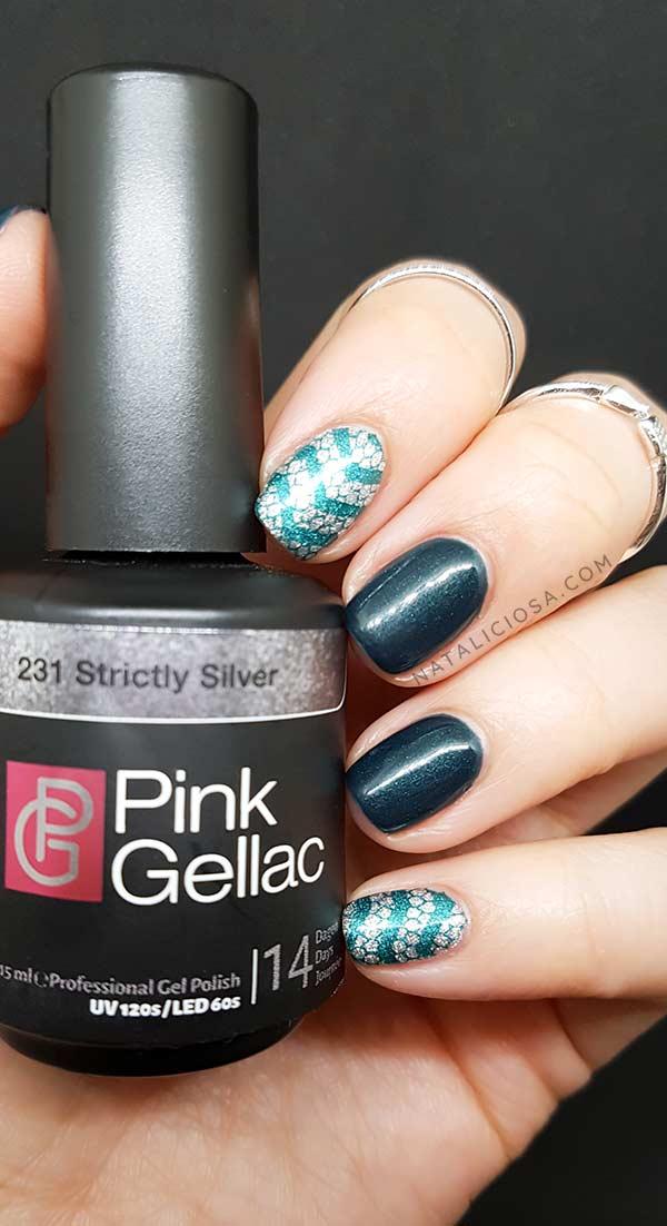 slytherin nail art ideas easy staping harry potter nails snake animal print manicure with pink gellac polish 231 strictly silver 232 chemistry green review