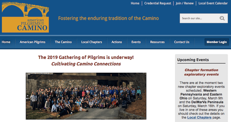 pantallazo de página web de American Pilgrism