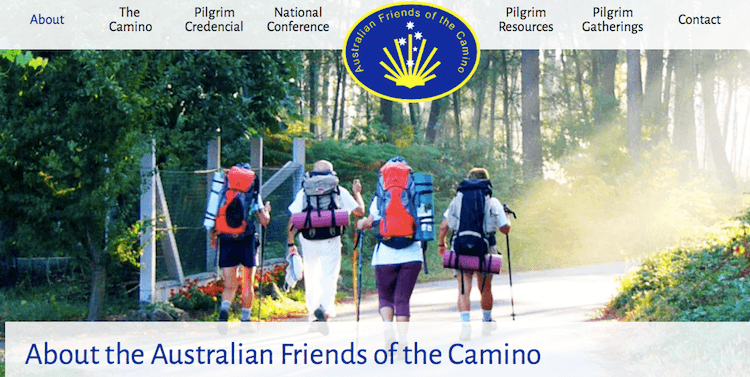Australian Friends of the Camino pantallazo de su web