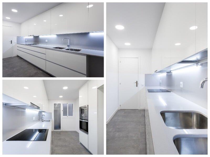 reforma cocina blanca alargada