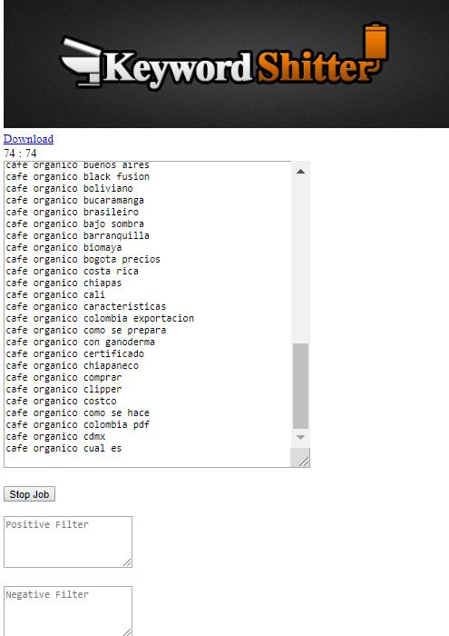 herramienta de palabras clave keyword shitter