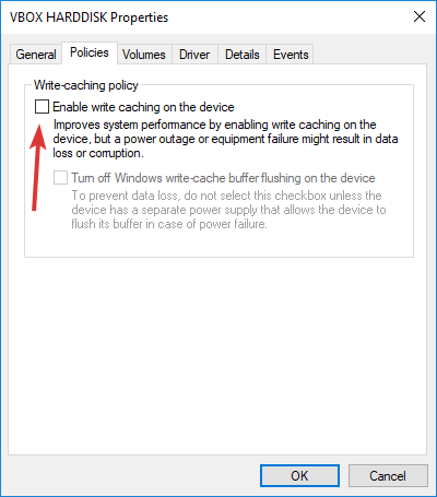 Cómo habilitar o deshabilitar el almacenamiento en caché de discos en Windows 10