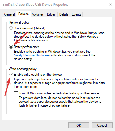 Cómo habilitar o deshabilitar el almacenamiento en caché de discos en Windows 10