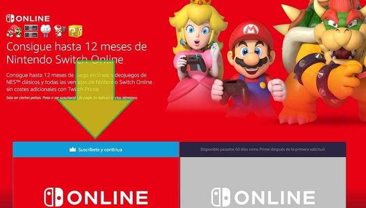 Cómo conseguir 1 año gratis de Nintendo Switch Online con Amazon Prime y Twitch Prime