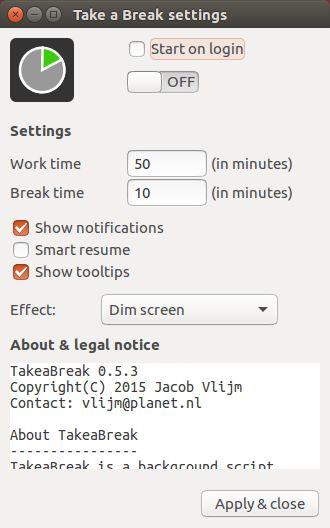 Forzarte a tomar descansos periódicos en Ubuntu usando un descanso