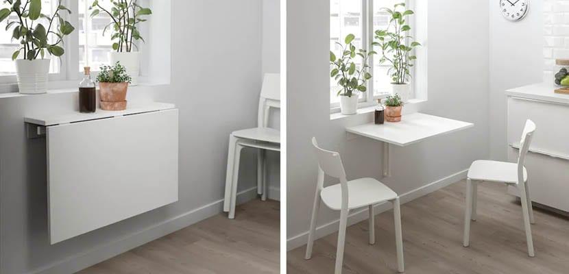 Mesas de cocina de pared plegables