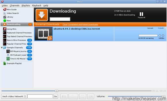 Miro: Vea la televisión por Internet en su escritorio