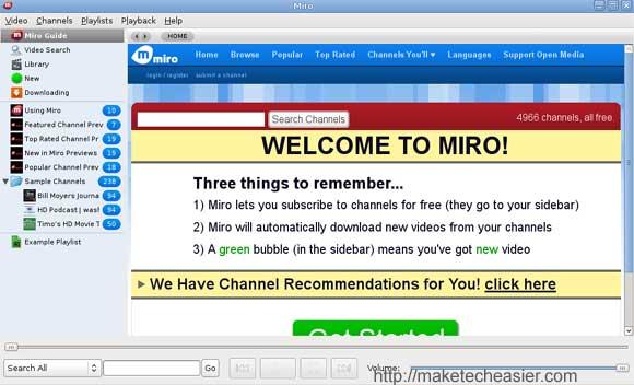 Miro: Vea la televisión por Internet en su escritorio