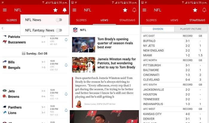 5 de las mejores aplicaciones Android para los fans de la NFL