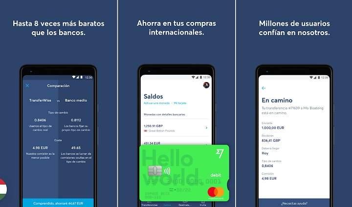 Mejores aplicaciones para enviar recibir dinero internacional y hacer transferencias sin comisiones o a bajo coste desde un teléfono móvil Android