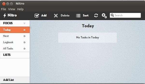 Nitro: Una hermosa aplicación de gestión de tareas para Linux