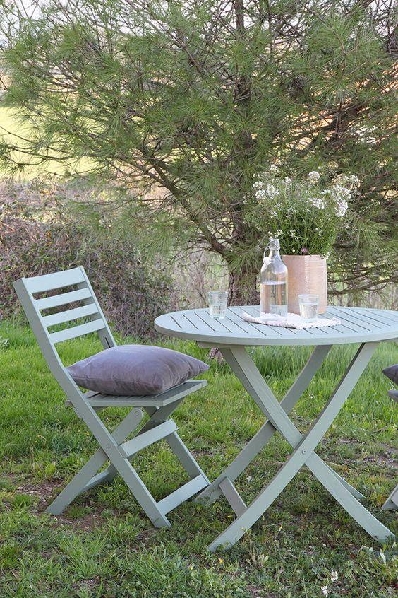 muebles pintados con chalk paint para decorar el exterior