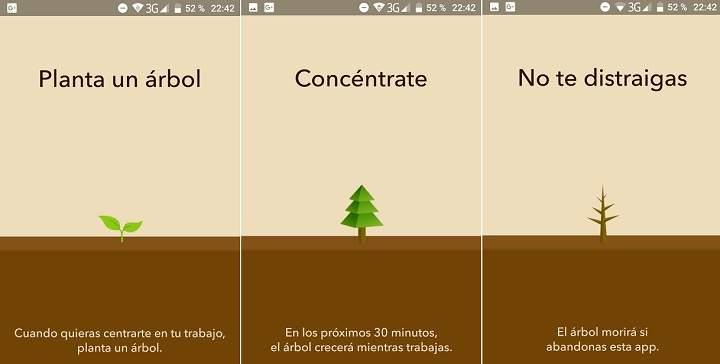 herramienta para aumentar la productividad, evitar distracciones y combatir la adicción al móvil o smartphone con la app para Android Forest
