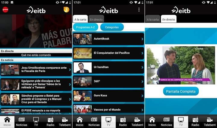 Series y programas de TV a la carta en streaming desde el móvil para la TDT española en Android (La1 La2 Antena3 LaSexta Tele5 Cuatro Neox y otros)