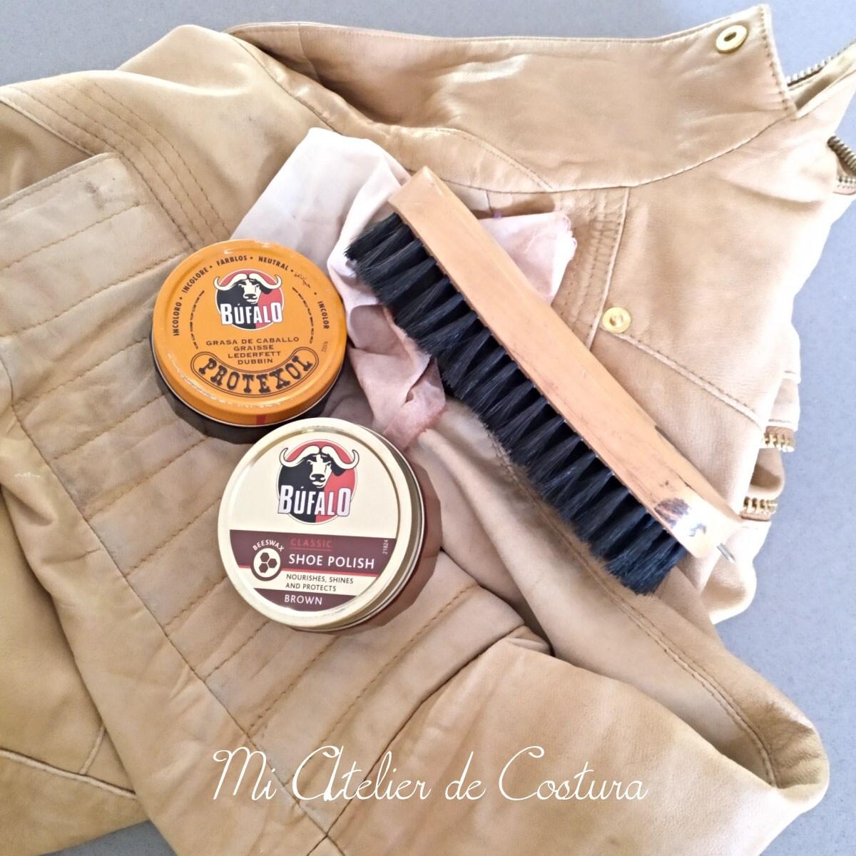 restauración de una cazadora de cuero