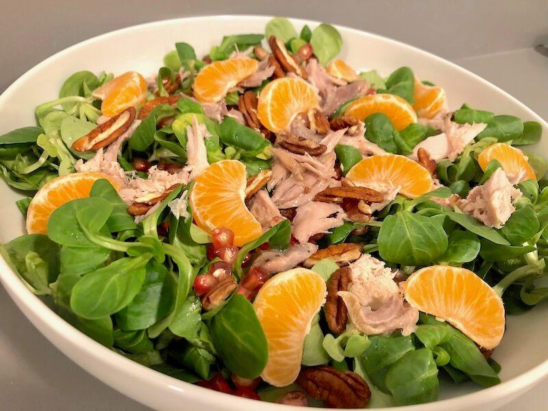 ensalada canónigos y perdiz