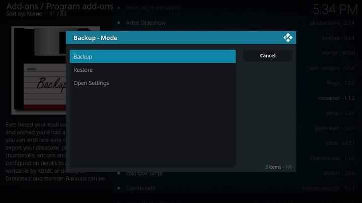 Cómo hacer una copia de seguridad o backup de KODI y su configuracion