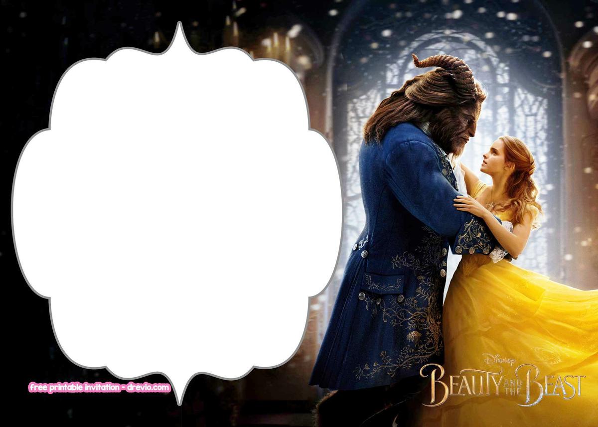 invitaciones para imprimir de la bella y la bestia