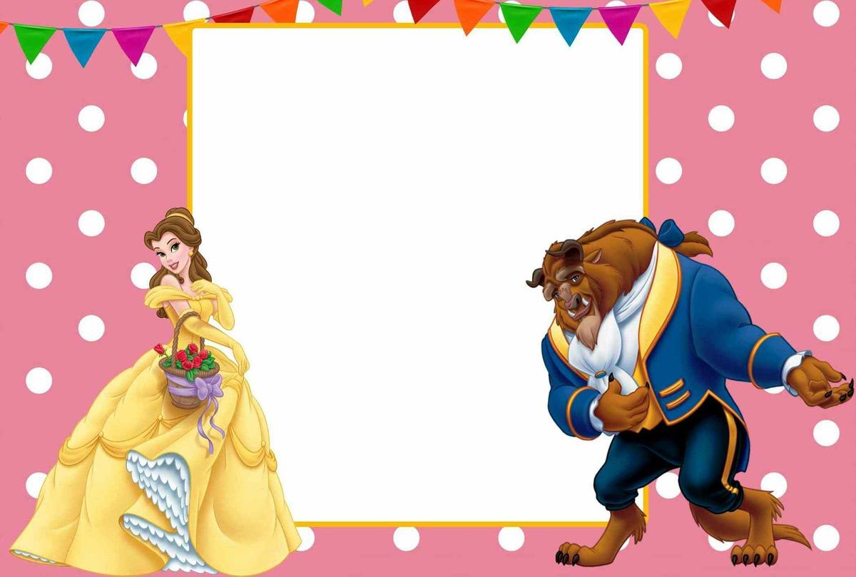 invitaciones para imprimir de la bella y la bestia