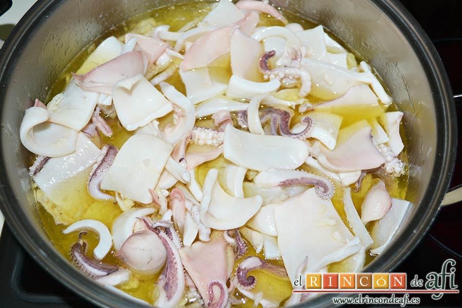 Calamares de mi abuela, vigilar cuándo han cambiado de color