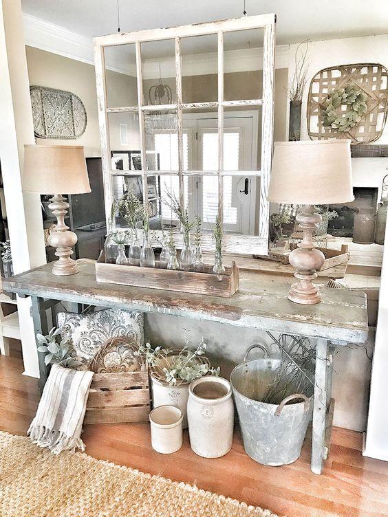 salón en estilo farmhouse