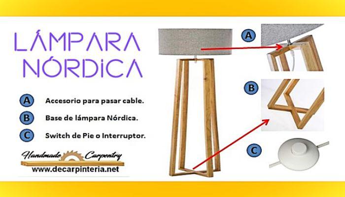 lámpara nórdica en madera