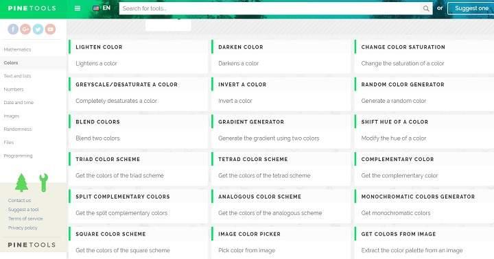 Herramientas web online gratis para hacer tareas de matematicas, cambiar colores, modificar textos, números, fechas y horas, imágenes, números al azar, programacion y separar y juntar archivos