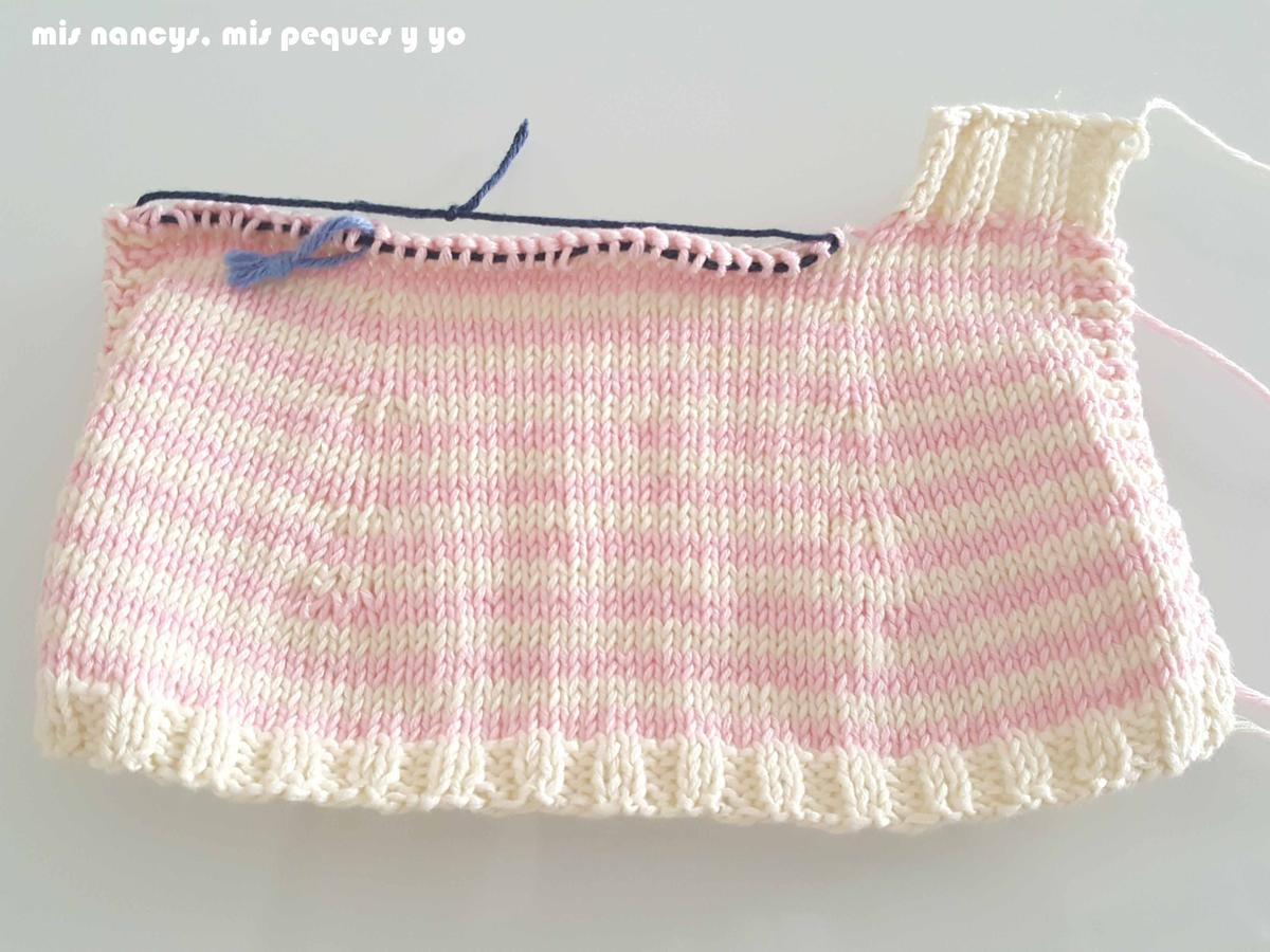 mis nancys, mis peques y yo, tutorial jersey de punto para Nancy "Fresa y nata", cerrar los puntos
