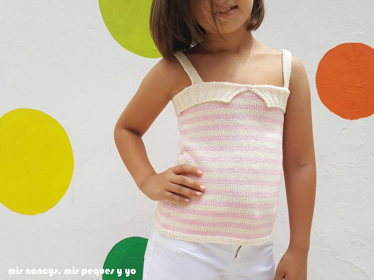 mis nancys, mis peques y yo, tutorial jersey de punto para niñas "Fresa y nata"