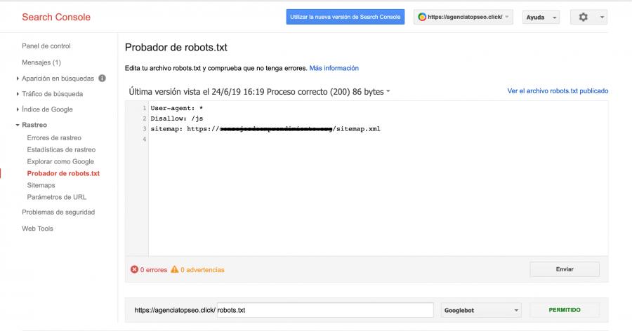 ejemplo prueba robots.txt