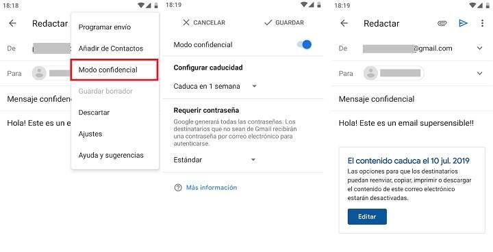 Cómo mandar email seguro protegido por contraseña con fecha de caducidad y que no se pueda reenviar con documentos sensibles