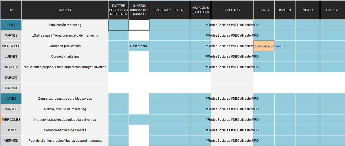 Ejemplo de calendario editorial