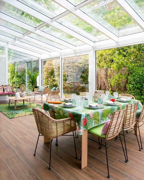 textiles para comedor de exterior