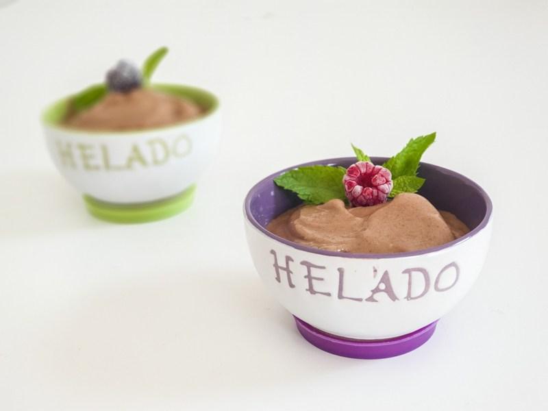Helado de chocolate y plátano casero