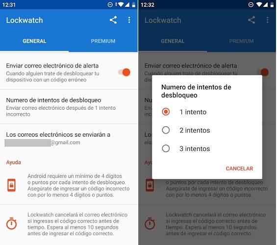 App de seguridad para sacar foto y saber si alguien intenta desbloquear el PIN o patrón del teléfono en Android