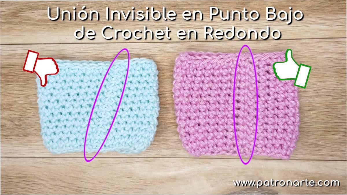 Unión Invisible en Punto Bajo de Crochet en Redondo