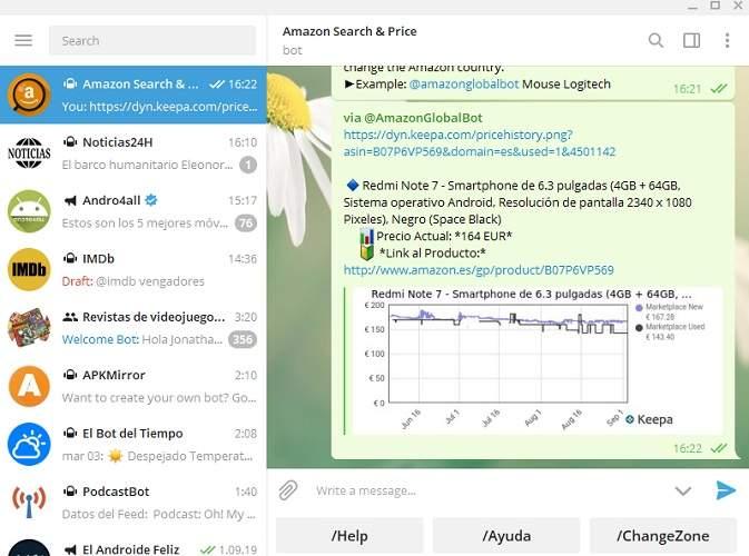 bot para ver los precios mas bajos en Amazon