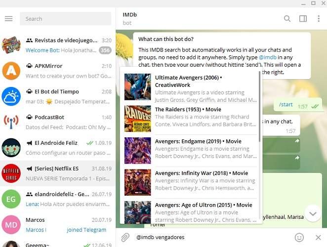bot de busquedas y fichas de peliculas para Telegram